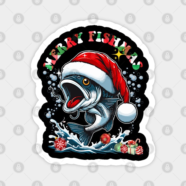 Merry Fishmas Magnet by JessArty