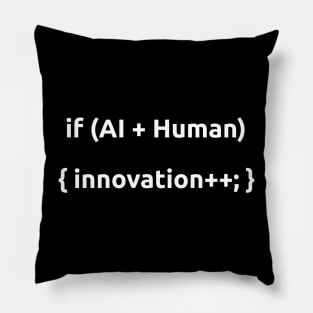 AI and human t shirt Pillow