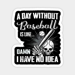 Baseball with Skull Magnet