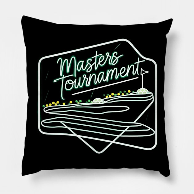 masters tournament golf competition Pillow by CreationArt8