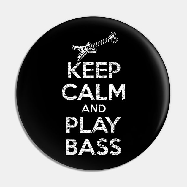 Bassist Retro Keep Calm Quote Musician Bass Guitar Pin by ShirtsShirtsndmoreShirts