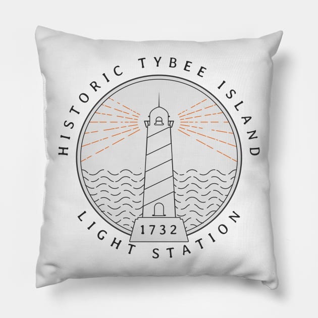 Georgia, Tybee Island Pillow by LocalZonly