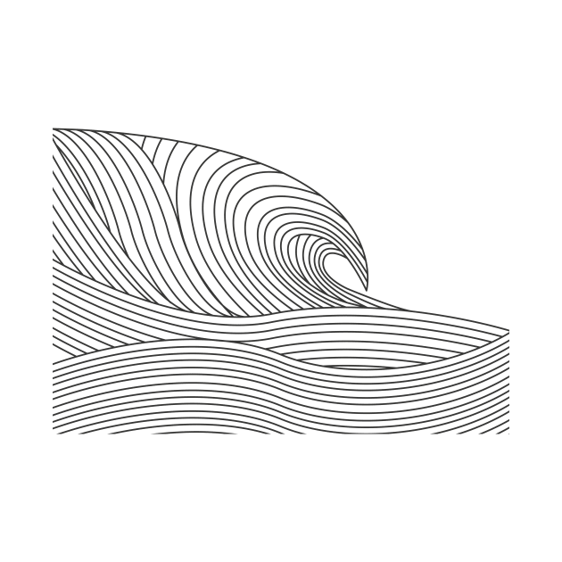 Big Wave Made Of Lines by JDP Designs