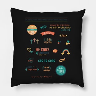 Cute Christian Bible Journaling Sticker Sheet Pillow