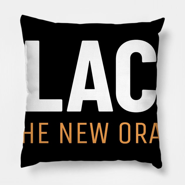 Black Is The New Orange Pillow by Lasso Print