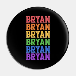 BRYAN RAINBOW TYPOGRAPHY Pin