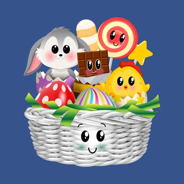 Easter Kids Easter Basket Easter Kawaii by Jake, Chloe & Nate Co.