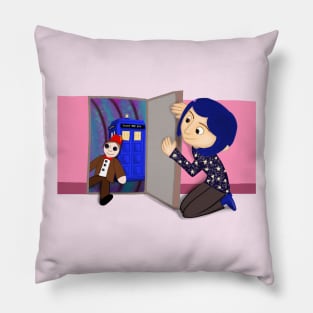 Coraline finds The Raggedy Man Pillow