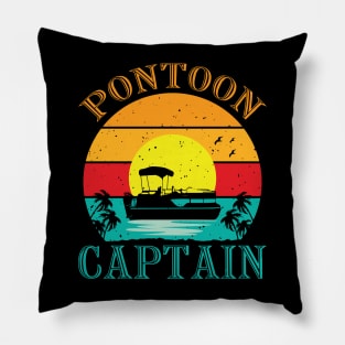 Vintage Style Pontoon Captain Funny Pontoon Boat Lovers Pillow