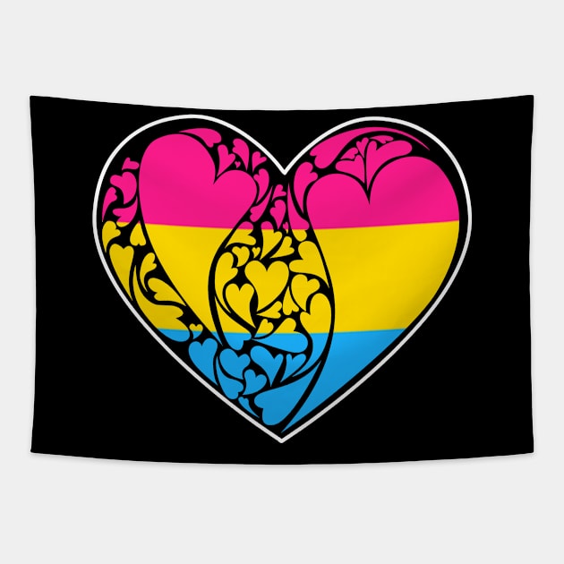 Pansexual Flag LGBT+ Heart Tapestry by aaallsmiles