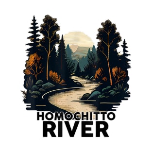 Homochitto River Retro Minimalist River Homochitto T-Shirt