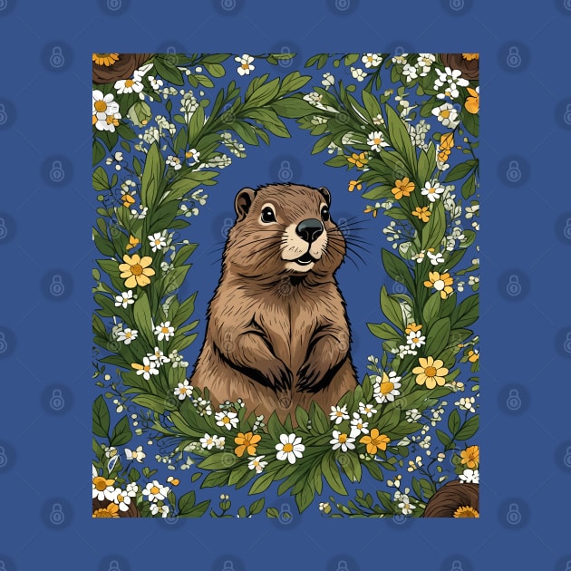 Massachusetts Mayflowers and Groundhog Woodchuck 3 by taiche