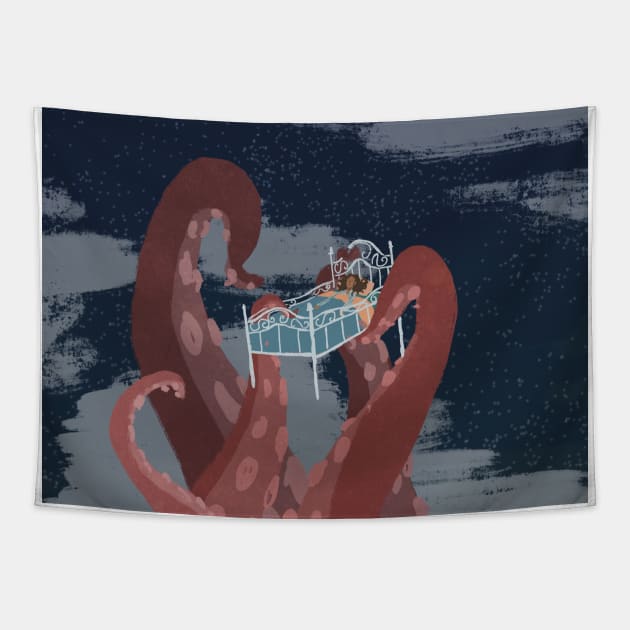 Tentacle Dreams Tapestry by archillustrates