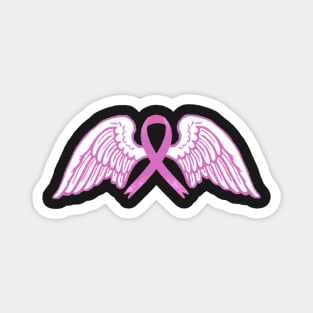 Pink Awareness Ribbon with Angel Wings 2 Magnet