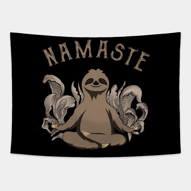 Yoga Namaste Sloth Tapestry by mybeautypets