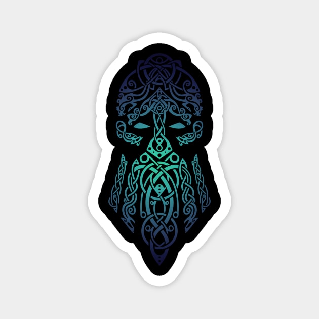 Tyr Norse God of War - Green and Blue Magnet by Art of Arklin