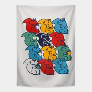 Colorful Squirrels Tapestry