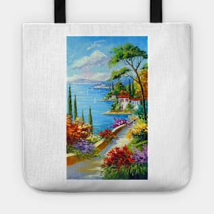 Sunny beach by the sea Tote