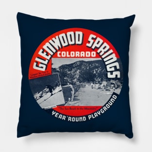 1940s Glenwood Springs Colorado Pillow