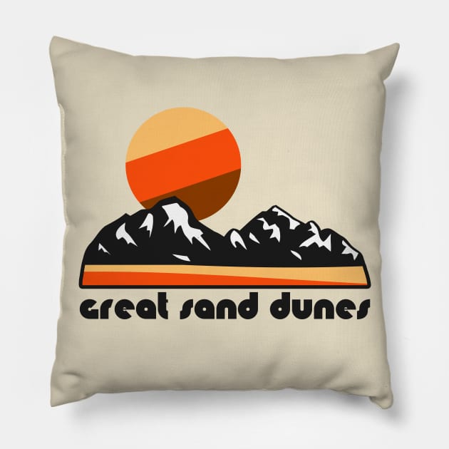 Retro Great Sand Dunes ))(( Tourist Souvenir National Park Design Pillow by darklordpug