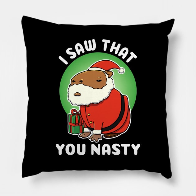 I saw that you nasty Capybara Christmas Pillow by capydays