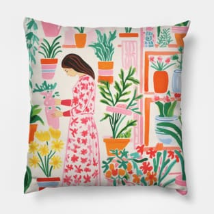 Pink Garden Botanical Pillow