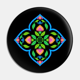 Ethnic tradition floral design Pin