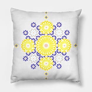 Floral boho pattern with Nordic color accents Pillow