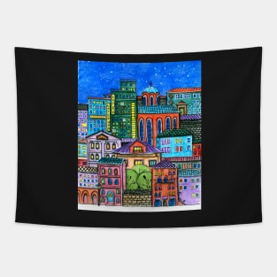 Doodle town Tapestry