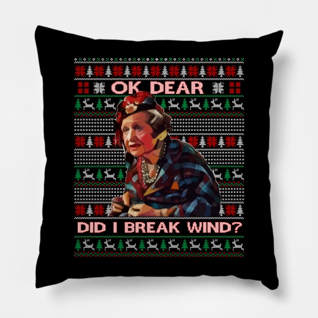 Funny Christmas Vacation Aunt Bethany Did I Just Break Wind Pillow by Chea Shepherd