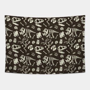 Dinosaurs Fossils Vintage Technology Pattern Tapestry