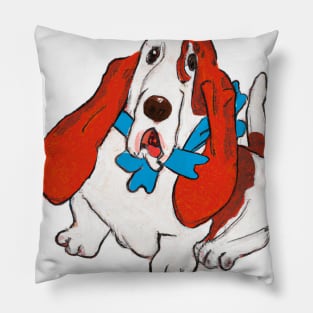 Cute Basset Hound Drawing Pillow