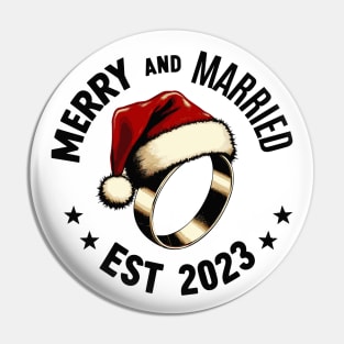 Funny Merry and married est 2023 Pin