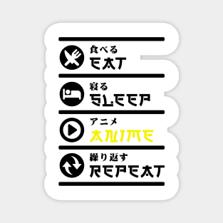 EAT SLEEP ANIME REPEAT Magnet