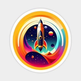 Award-winning Space Exploration Rocket Logo Magnet