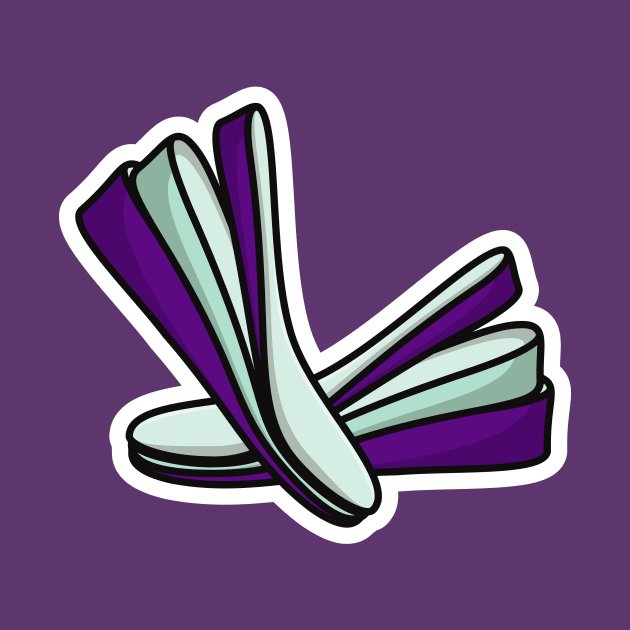 Three-Layered Shoes Arch Support Insoles Sticker vector illustration. Fashion object icon concept. Comfortable shoe arch support insole sticker design icon with shadow. by AlviStudio