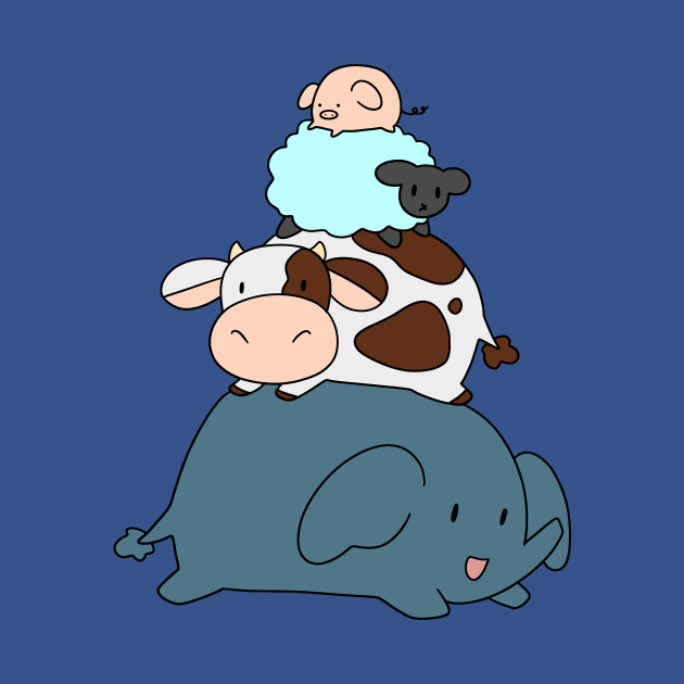 Elephant Cow Sheep Pig Stack by saradaboru