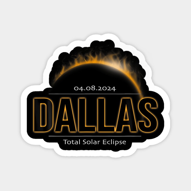 Dallas Texas America 2024 Path Of Totality Solar Eclipse Magnet by SanJKaka