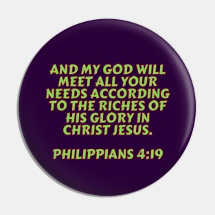 Bible Verse Philippians 4:19 Pin