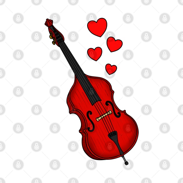 Double Bass Valentines Bassist Wedding Musician by doodlerob