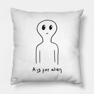 Cute alien drawing Pillow