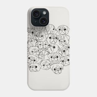 Pugs Line Drawing Phone Case