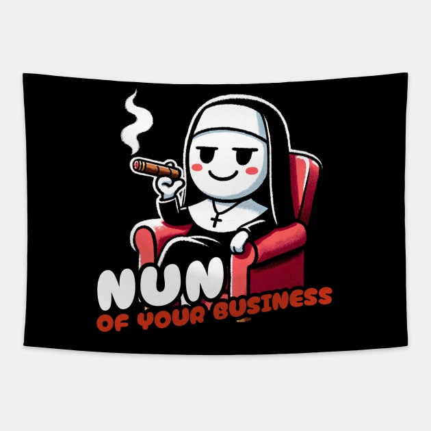 Nun of your Business / Not your Business Nun Tapestry by DoodleDashDesigns