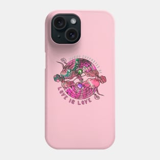 Proud Supporter of Love is Love Rainbows - Neon Pink Phone Case