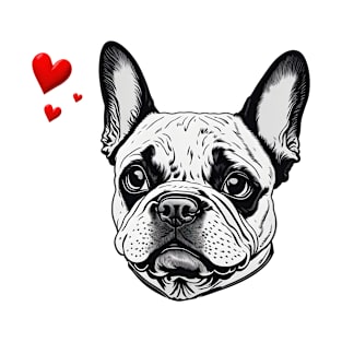 Adorable French Bulldog Hearts T-Shirt