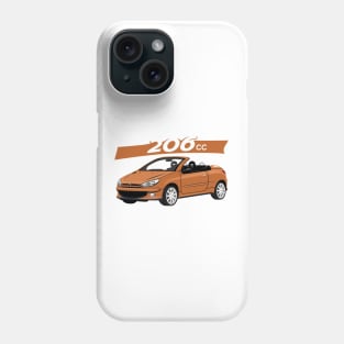 City car 206 cc Coupe Cabriolet france orange Phone Case