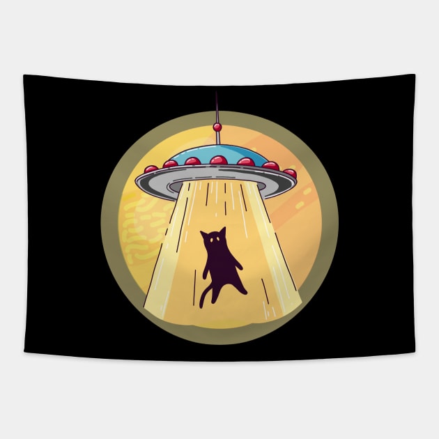 The cat has kidnapped a UFO Tapestry by PG