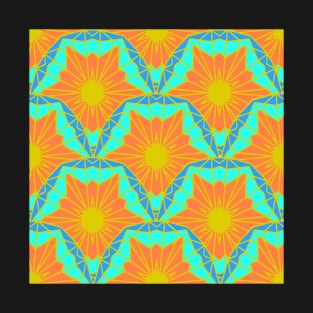 Blue & Orange Starburst Scales T-Shirt