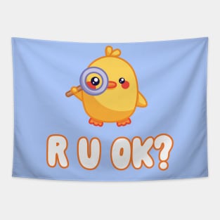 R U OK?: Cute Duckling Detective Tapestry