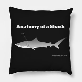 Anatomy of a Shark T-Shirt (white text) Pillow